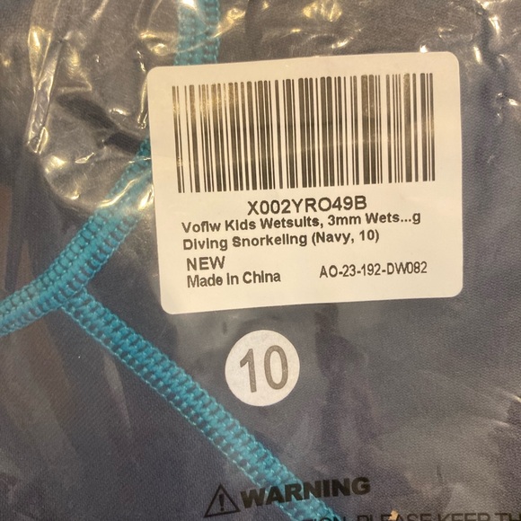 NWT Kids 3mm Neoprene size 10 wetsuit navy & turquoise - Picture 3 of 11